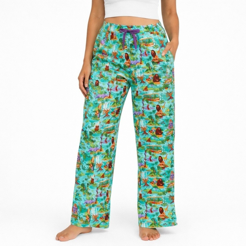 New Disney Women's PJ‎ Pants The Animal Kingdom Jungle Print Large